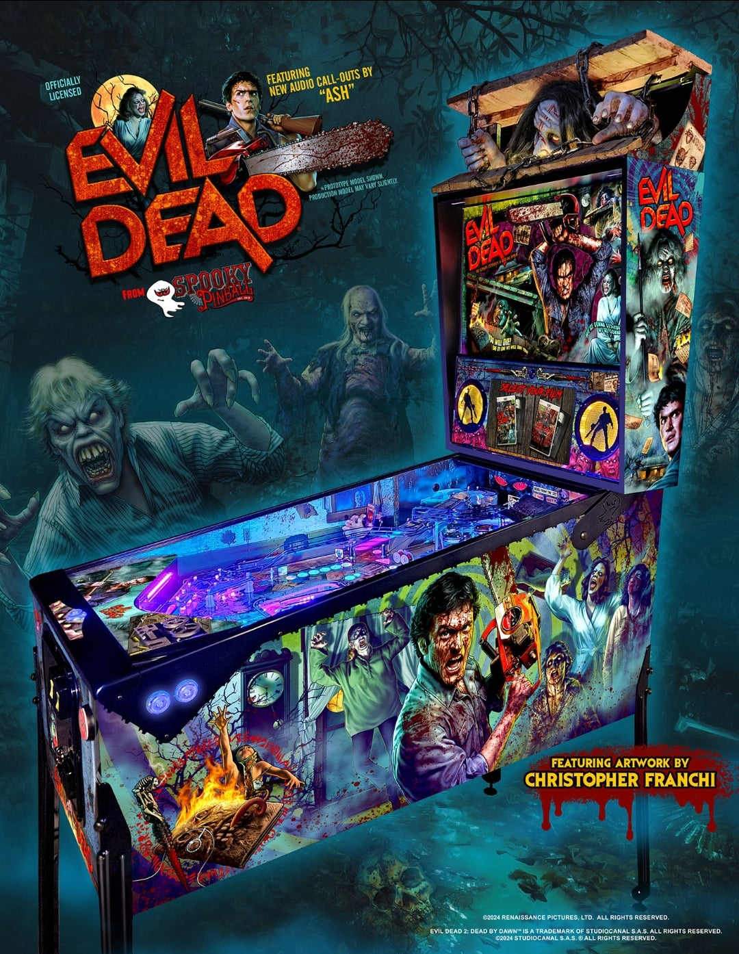 The Evil Dead Collector's Edition Pinball Machine by Spooky Pinball