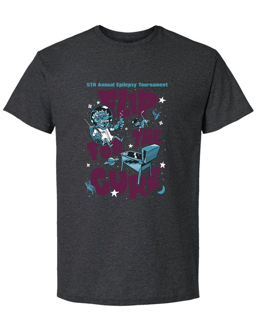 2026 5th Annual Epilepsy Flip for the Cure T-Shirt - Heathered Grey - Pre-Order